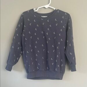 Navy Sweatshirt with Moon Pattern